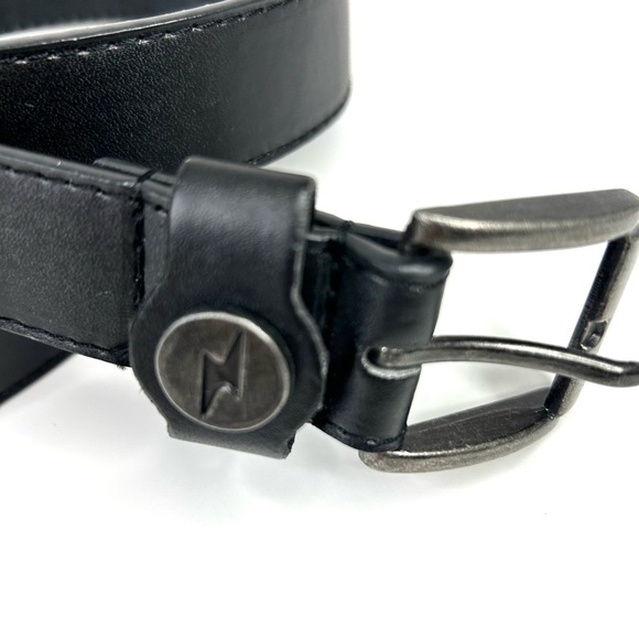 Black Faux Leather Youth Large Belt - Picture 3 of 7